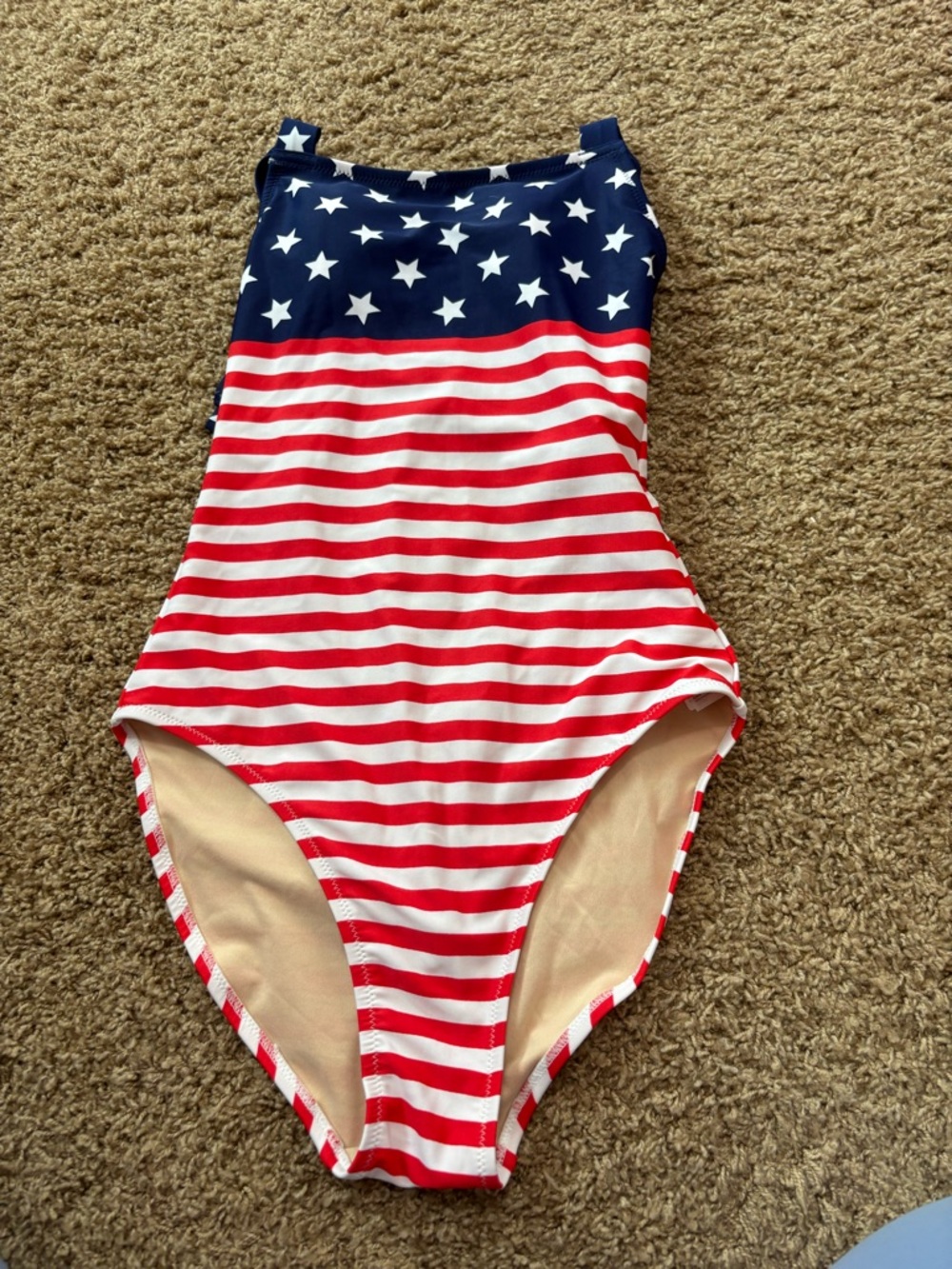 Women’s XS Old Navy One-Piece Swim Suit - Red, White & Blue Stars and Stripes